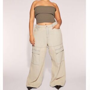 *New* Plus Size Wide-Leg Cargo Jeans size 0X